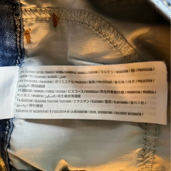 Hollister Women's Blue Ripped mid rise super Skinny stretch Jeans size 0 - Picture 5 of 11